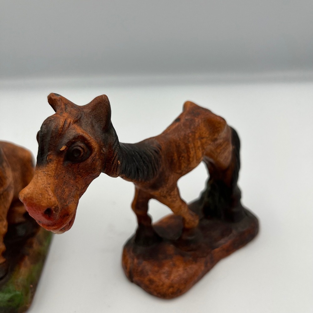 Vintage Resin Carved look Donkey Figurine - Picture 7 of 8